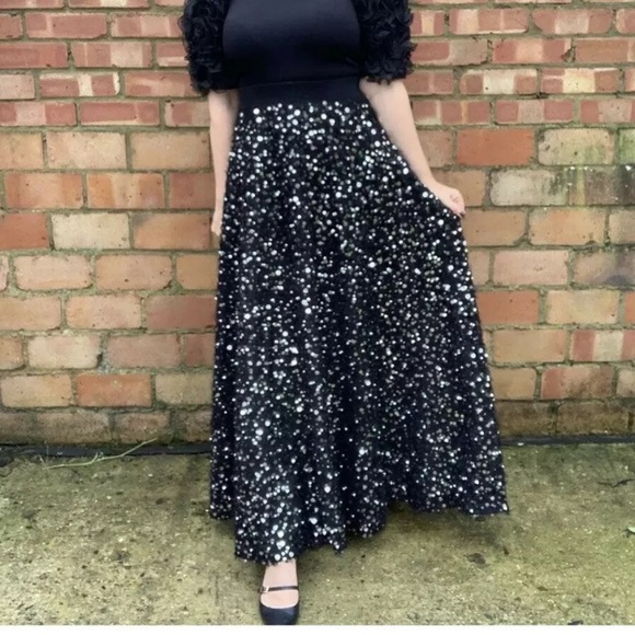 Zara Pearl and Sequin Maxi Skirt - Picture 3 of 6